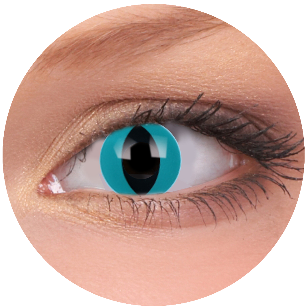 Aqua Cats Eye Contact Lenses