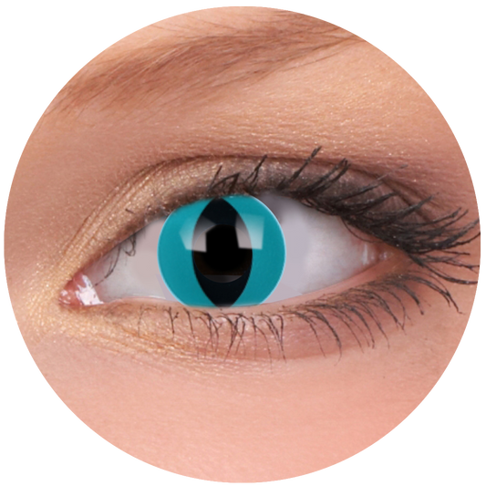 Aqua Cats Eye Contact Lenses