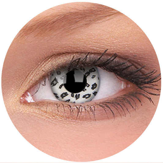 UV Glow White Leopard Contact Lenses